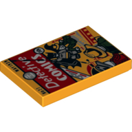 Lego Tile 2 x 3 with Detective Comics #27 with Batman Print / Bright Light Orange