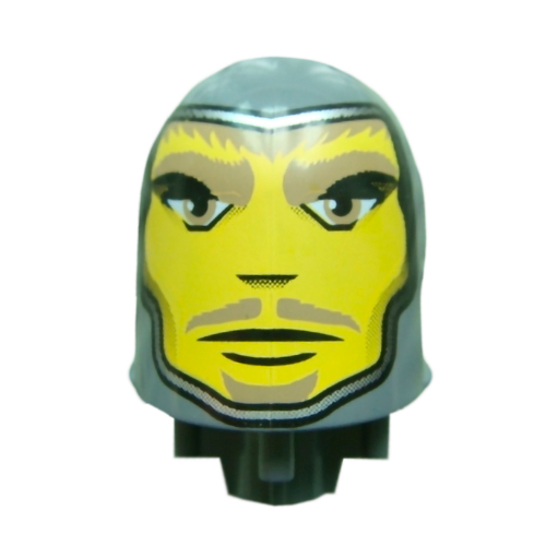 Lego Large Figure Head, Round Top Danju, Sir Print - Series 2 (8791) / Dark Bluish Gray