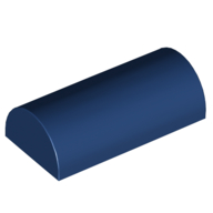 Lego Brick Curved 2 x 4 Double, No Studs, with Groove / Dark Blue