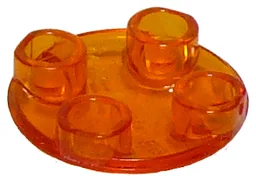 Plate Round 2 x 2 with Rounded Bottom [Boat Stud] / Trans-Orange