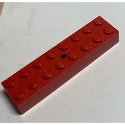 Brick 2 x 8 with Top Center Hole / Red