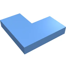 Tile 2 x 2 Corner / Medium Blue