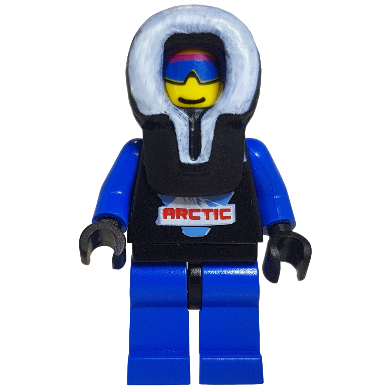 Lego Black Torso, Blue Legs, Black Hood