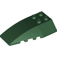 Lego Brick Wedged, Curved 6 x 4 Triple / Dark Green