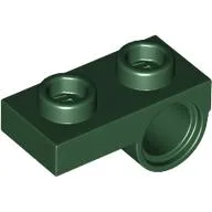 Plate Special 1 x 2 with Pin Hole Underneath / Dark Green