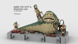 Jabba the Hutt and Princess Leia fight