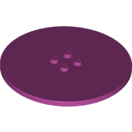 Lego Plate Special Round 8 x 8 with 2 x 2 Center Studs with Groove / Magenta