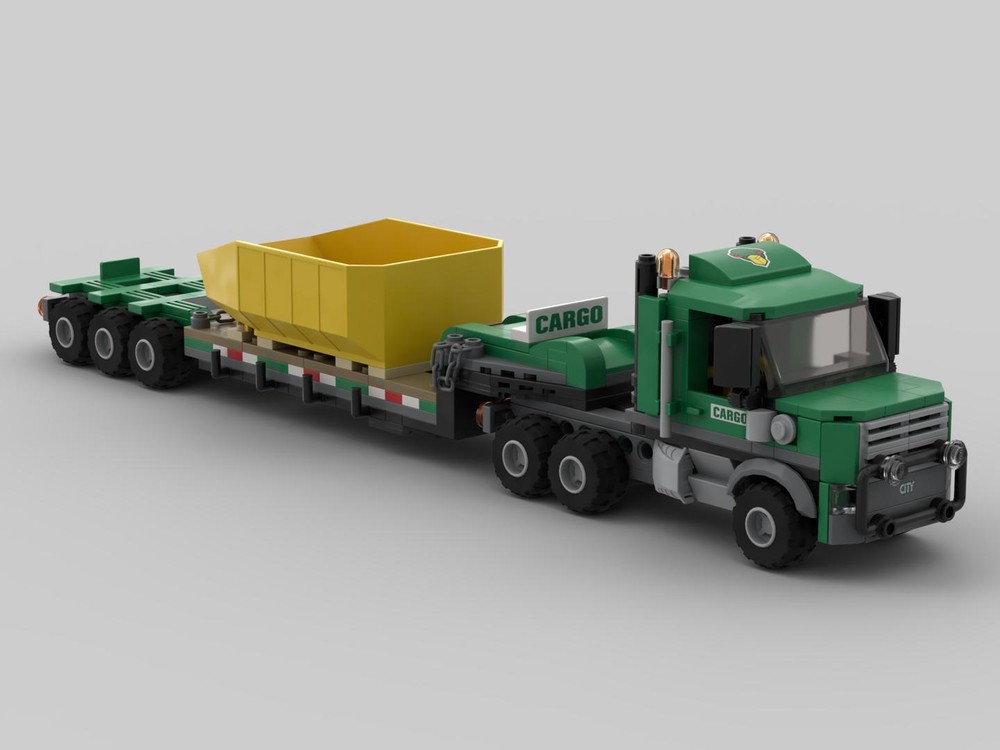 Lego Cargo Truck & Lowboy Trailer