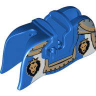 Lego Animal / Creature Accessory, Horse Barding, Smooth Edge with Lion Heads and Gold Armor Plates Print