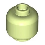 Minifig Head [Plain] [Vented Stud - 2 Holes] / Yellowish Green