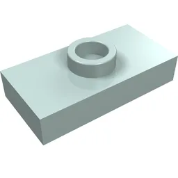 Plate Special 1 x 2 with 1 Stud without Groove (Jumper) / Light Aqua