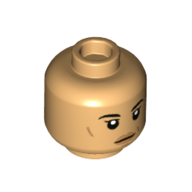 Lego Minifig Head Tala Durith, Eyelashes, Peach Lips Print / Warm Tan
