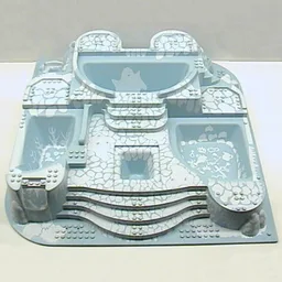 Baseplate Raised 48 x 48 with Staircases and Pits with Arctic Print / Light Blue
