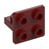 Bracket 1 x 2 - 2 x 2 Centered / Dark Red