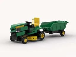 John Deere E130 inspired Ride on Lawn Mower with Trailer