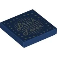 Tile 2 x 2 with Silver 'Brick Fever' and Lights Print