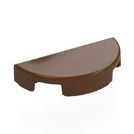 Tile Round 1 x 2 Half Circle / Reddish Brown