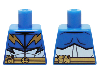 Lego Torso Lightning Lad Muscles, Gold Belt, Pouches Pattern