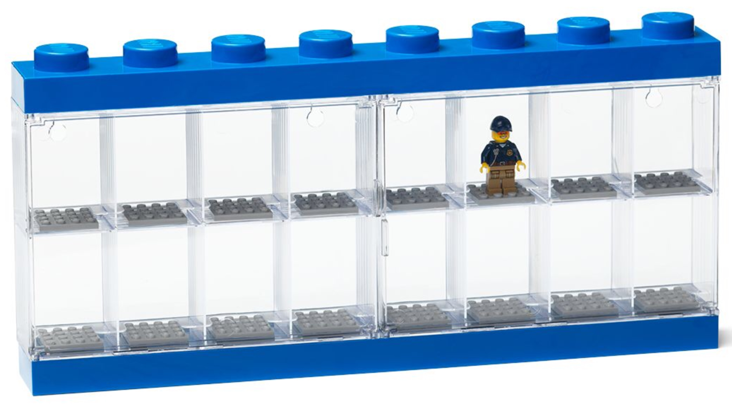 Lego Minifigure Display Case 16 (Blue)