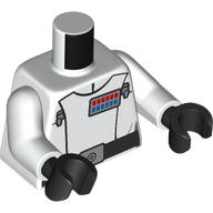 Lego Torso, Imperial Officer Uniform, Director, Black Belt, Blue/Red Rank Indicator print, White Arms, Light Nougat Hands / White