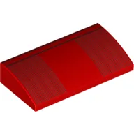 Brick Curved 2 x 4 x 2/3 No Studs with Black Lines Print / Red