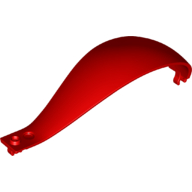 Lego Panel 4 x 4 x 13 Curved Tapered with Clip at Each End / Red