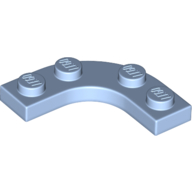 Lego Plate Round Corner 3 x 3 with 2 x 2 Round Cutout / Bright Light Blue