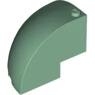Brick Round Corner 5 x 5 x 3 1/3 Quarter Dome Top [Plain] / Sand Green