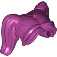Lego Hair Pigtails High, Long Bangs, Hole on Top, Hair Ties [Plain] / Magenta