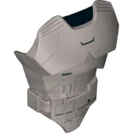 Large Figure Torso Cover with Raised Belt and Gray Stormtrooper Armour Print (Captain Phasma) / Flat Silver