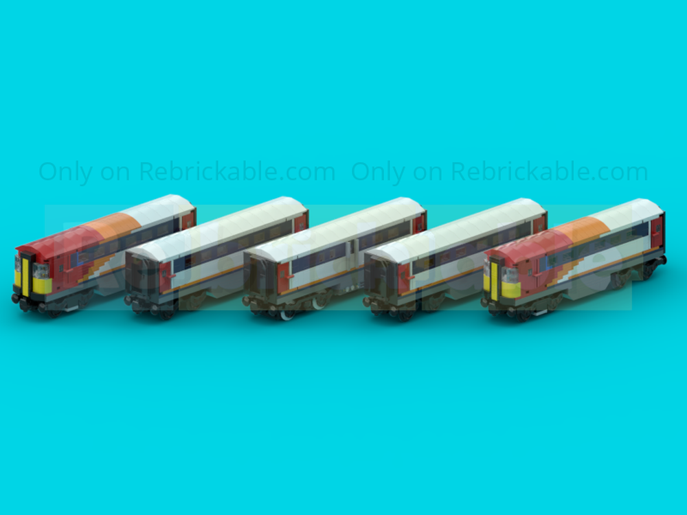 Lego Class 442 Wessex Electric 5-Carriage EMU Train In South West Trains Livery