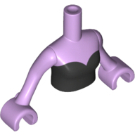 Lego Minidoll Torso Woman with Black Strapless Top, Tied in Back Print, Lavender Arms with Hands / Lavender