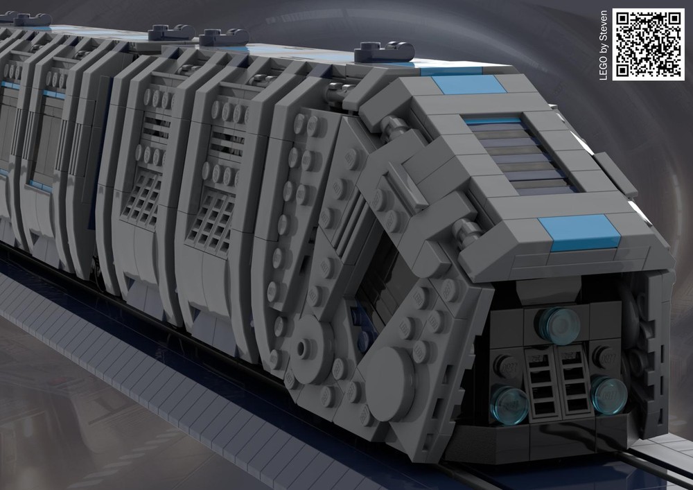 Lego Imperial Bolt MRT-7T7 Passenger Train (Minifig Scale, RC Capable)
