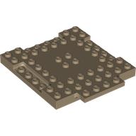 Lego Plate Special 8 x 9 x 2/3 with 1 x 4 Recessed / Dark Tan