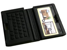 Minifigure, Utensil Computer Laptop with Room and Shelves with Bright Light Yellow Border on Screen Pattern (Sticker) - Set 10291