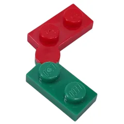 Hinge Plate 1 x 4 Swivel Top / Base - Solid Clip [Complete Assembly] - Red Top / Green