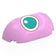 Brick Round, Curved 2 x 4 x 2, Half, No Studs, Dark Turquoise Jigglypuff Right Eye Print / Bright Pink