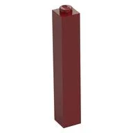 Brick 1 x 1 x 5 with Solid Stud / Dark Red