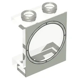 Panel 1 x 2 x 2 with Light Gray Porthole Print / Trans-Clear