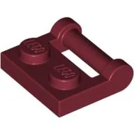 Plate Special 1 x 2 [Side Handle Closed Ends] / Dark Red