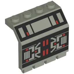Hinge Panel 2 x 4 x 3 1/3 with Black/Red MTron Print