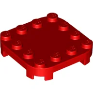 Plate Round Corners 4 x 4 x 2/3 Circle with Reduced Knobs / Red