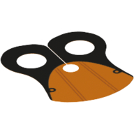 Lego Neckwear Cape, Pauldron with Black Neck and Four Thin Gray Stripes Print / Orange