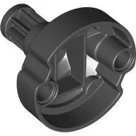 Gearwheel 8 Tooth with Pin Holes and Flywheel Recess (Ninjago) [Short Shaft] / Black