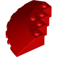 Brick Round Corner 6 x 6 with 33° Slope and Facet Cutout / Red