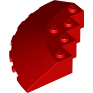 Lego Brick Round Corner 6 x 6 with 33° Slope and Facet Cutout / Red