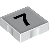 Duplo Tile 2 x 2 with Number '7' Print / White
