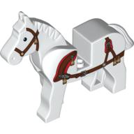 Lego Animal, Horse, Movable Head, Ornate Royal Harness Print / White