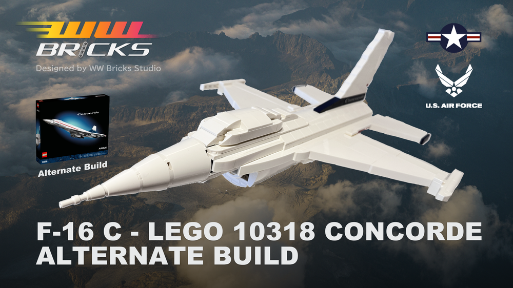 Lego Lockheed F-16 C Falcon LEGO 10318 Concorde alternate build