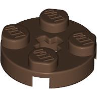 Lego Plate Round 2 x 2 with Axle Hole Type 1 (+ Opening) / Brown